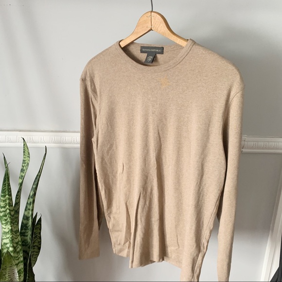 Banana Republic Men's Crewneck Long Sleeve Shirt 100% cotton L